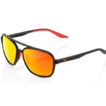 Lentes 100% Kasia Aviator  - Soft Tact Black - Hiper Red Multilayer Mirror